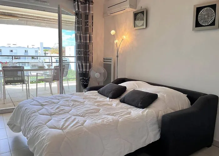 Charmant T2 Climatise Avec Grande Terrasse, Piscine Et Parking Privatif, Proche Plage Et Commerces. - Fr-1-251-441